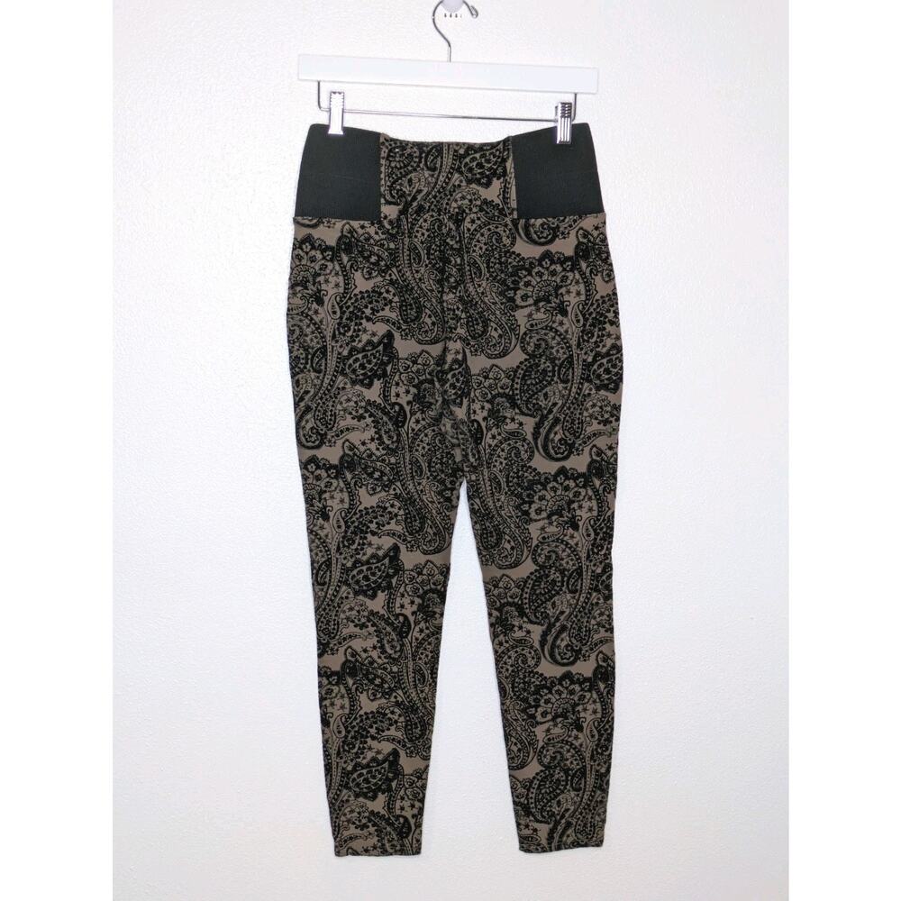 Maurice Paisley Brown Black Textured Stretch Pants Women’s Size M - Picture 4 of 7